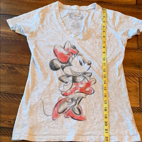 Disney Minnie Mouse Sketch V-Neck Gray Top Size S - Picture 7 of 8